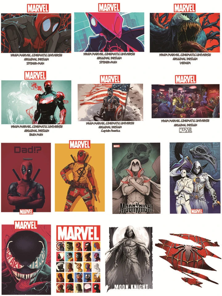 Marvel Moon Knight Tlač pre oblečenie Patches Iron Man Termo-Stickers for Children Sticker na šatách železo pri prenose