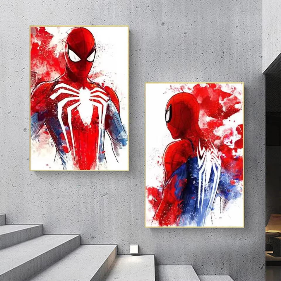 Marvel Movie Watercolor Spider Man superhrdina plátno maľby plagáty moderné domáce nástenné umenie