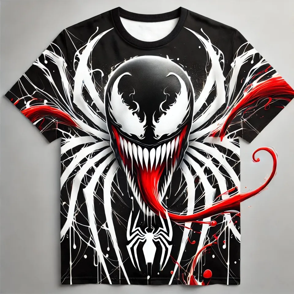 Marvel nové filmy Venom 3 tričká módne muži ženy Karikačné mikina Tops Tričká pre deti chlapcov dievčatá Detské detské tričko Halloween