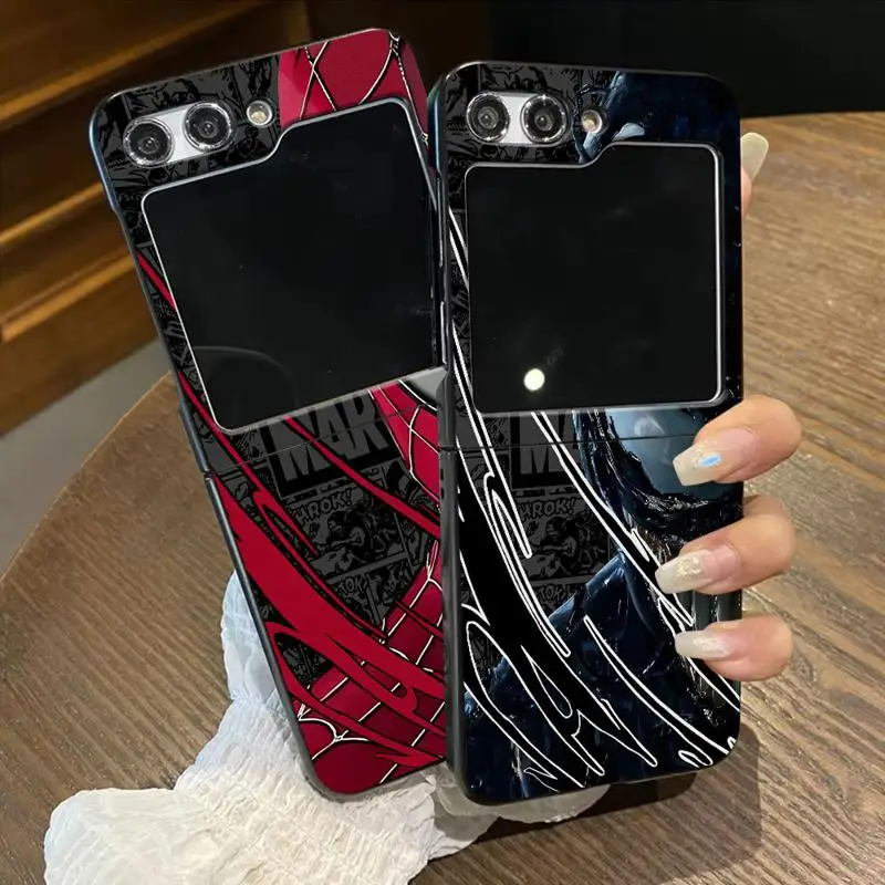 Marvel Spider Man Cool Faces Puzdro pre telefón Samsung Galaxy Z Flip 6 5 Zflip4 Zflip Zflip3 Zflip6 Funda Celulare Ochranné prípady