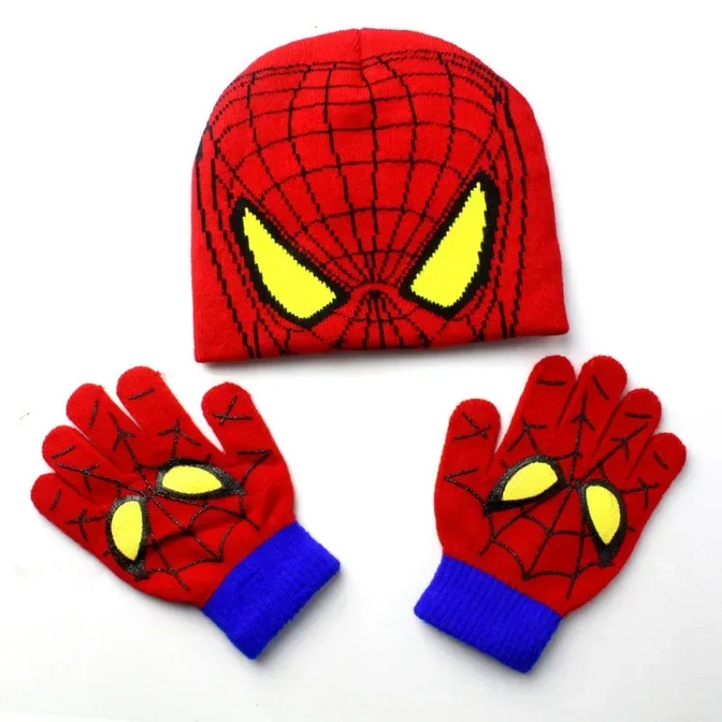 Marvel Spider-Man Glove Hat Set Fashion Osobnosť Spider-Man udržiavať teplé rukavicové klobúky Detské doplnky vianočné darčeky