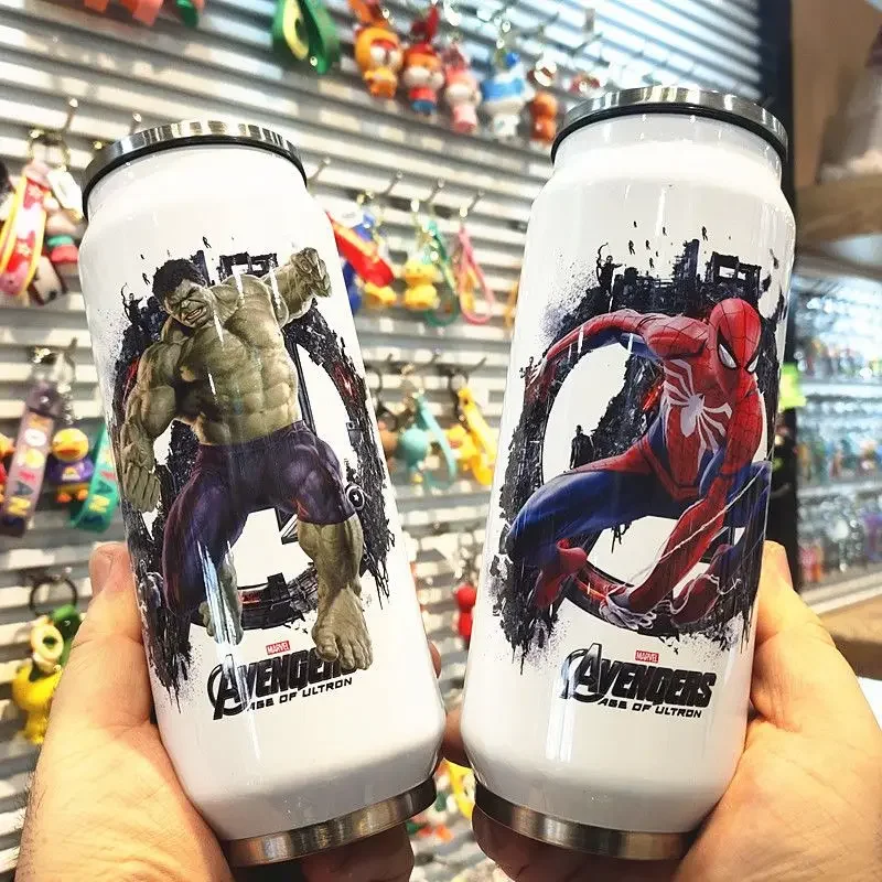 Marvel Spider-Man Hulk Iron Man Thermos Cup študent jednoduché pánske a ženské slamy pohár Kreatívny prispôsobený trendy vodný pohár