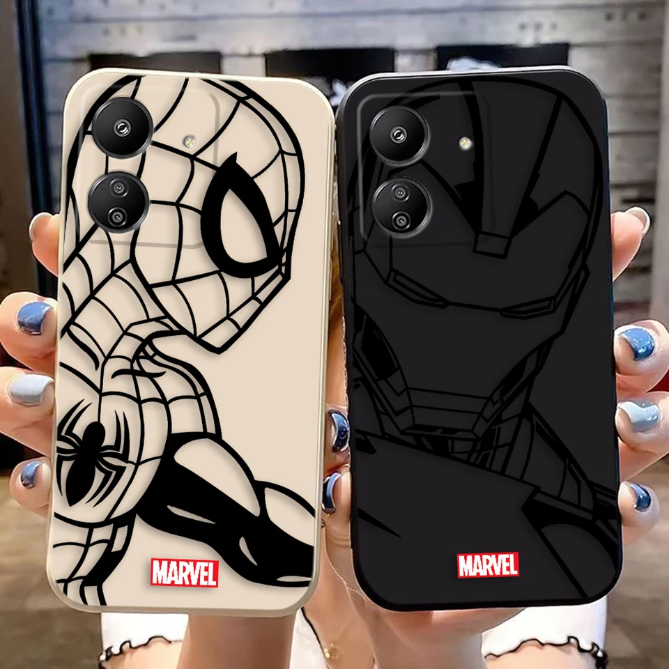 Marvel Spider-Man Irán Man Cover Pase Pase pre Redmi A1 A2 8 9 9C 9t 10c 12C 12C 13C 14C K30 K40 K30 Poznámka 9S 10 9 Prípad Funda