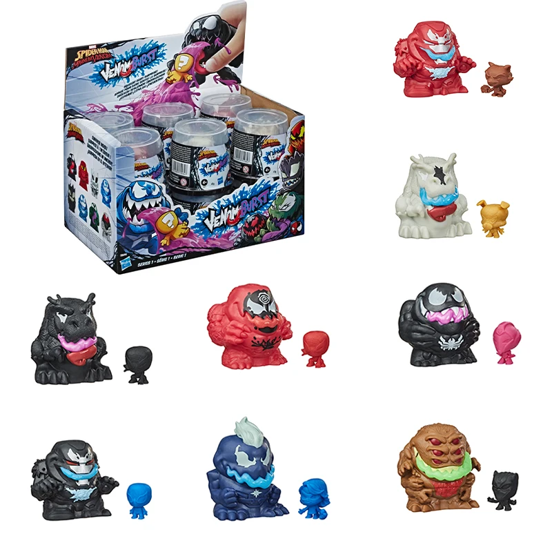 Marvel Spider-Man Maximum Venom Burst Prekvapivo slepá skrinka 3 palcová škála akčná figúrka s ooze a 1inch figúrka s mäkkou hlinou