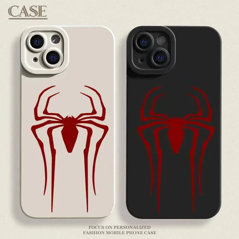Marvel Spider Man Pase pre iPhone 14 15 11 Pro Max XR XR XS x 7 8 Plus12 13 Mini Red Spider Logo Soft Silicone Zadný kryt