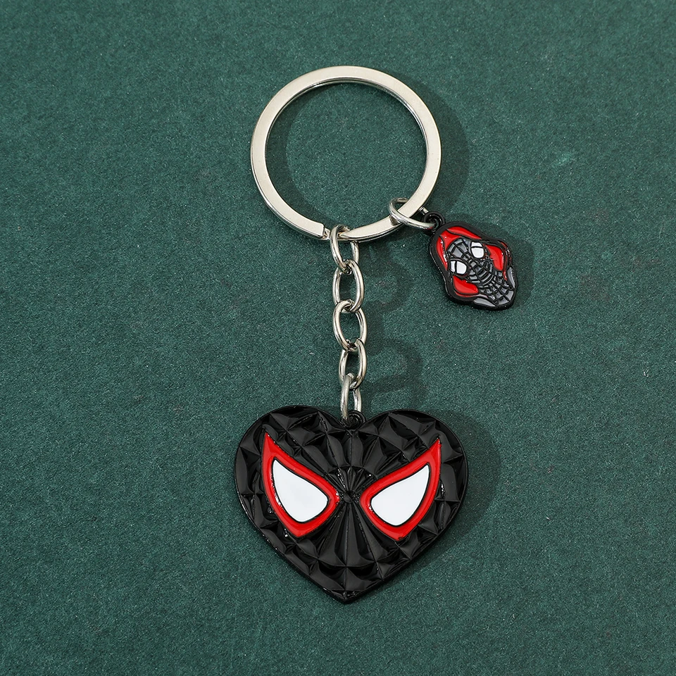 Marvel Spiderman maska ​​Keyring superhrdina Spiderman Keychain prívesok Schoolbag Ornament Darčeky pre priateľov