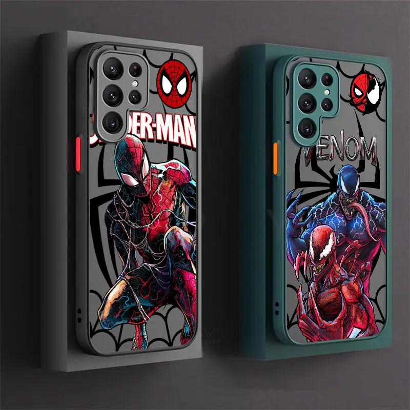 Marvel Spsderman Venom Art Puzdet pre Samsung Galaxy S24 prípad S23 Ultra S22 S21 S20 Fe S10 Plus pre Samsung S24 Poznámka 20