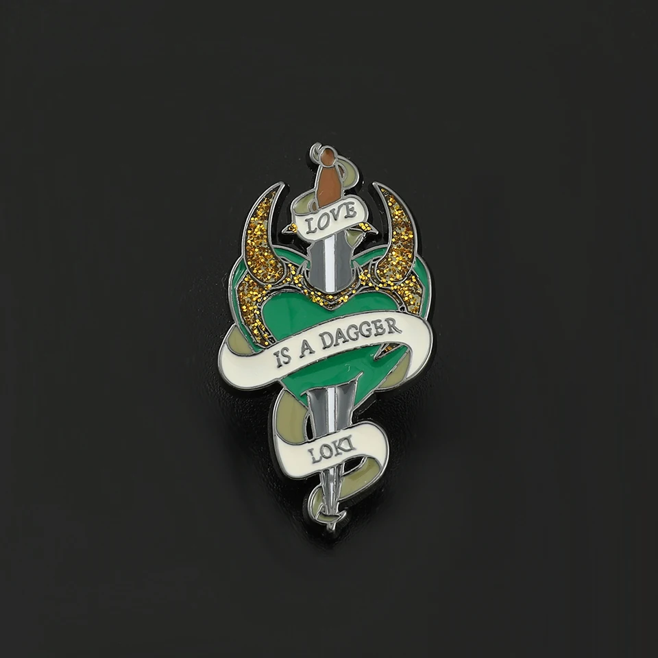 Marvel superhrdina Loki odznak brošňa dýka Dýka tvrdý smalt brošňa nórska mytológia batohový golier klopa pin pin fanúšikovia darček