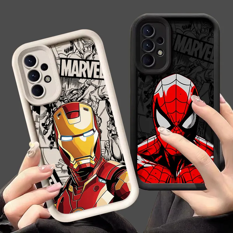 Marvel superhrdina Spider Man Ironman puzdro pre Samsung Galaxy A55 A54 A35 A53 A52 A34 A13 A14 A15 A16 A21S A25 A32 A33 TELEFÓN PLAFTER