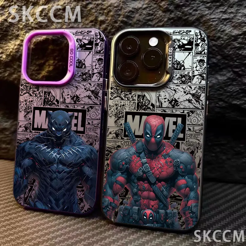 Marvel superhrdina Spiderman Ironman Deadpool farebný farebný telefón pre iPhone 16 15 14 13 12 11 Pro Max xs xr 7 8 plus kryt