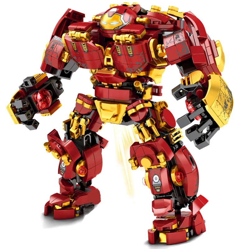 Marvel superhrdina The Avengers Lron Man War Machine Hulkbuster Building Blocks Set tehly Model klasický film Detské hračky Darčeky