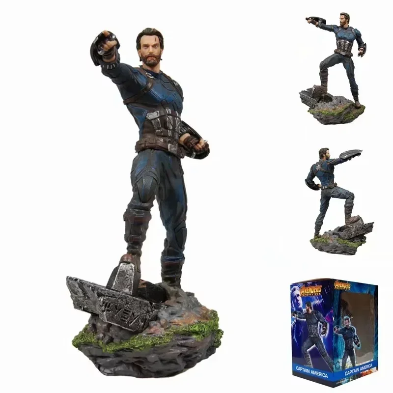 Marvel The Avengers Super Hero Kapitán Amerika a čierna vdova socha PVC Figures pre stolné počítače hračky Ozdoby