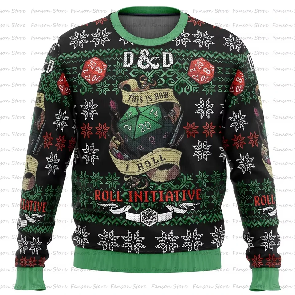 Maska mašky plynulý vzor Zelda Ugly Christmas Sweater Jeseň Ženy Men Pullover Tops 2025 módny pár mikiny mikiny