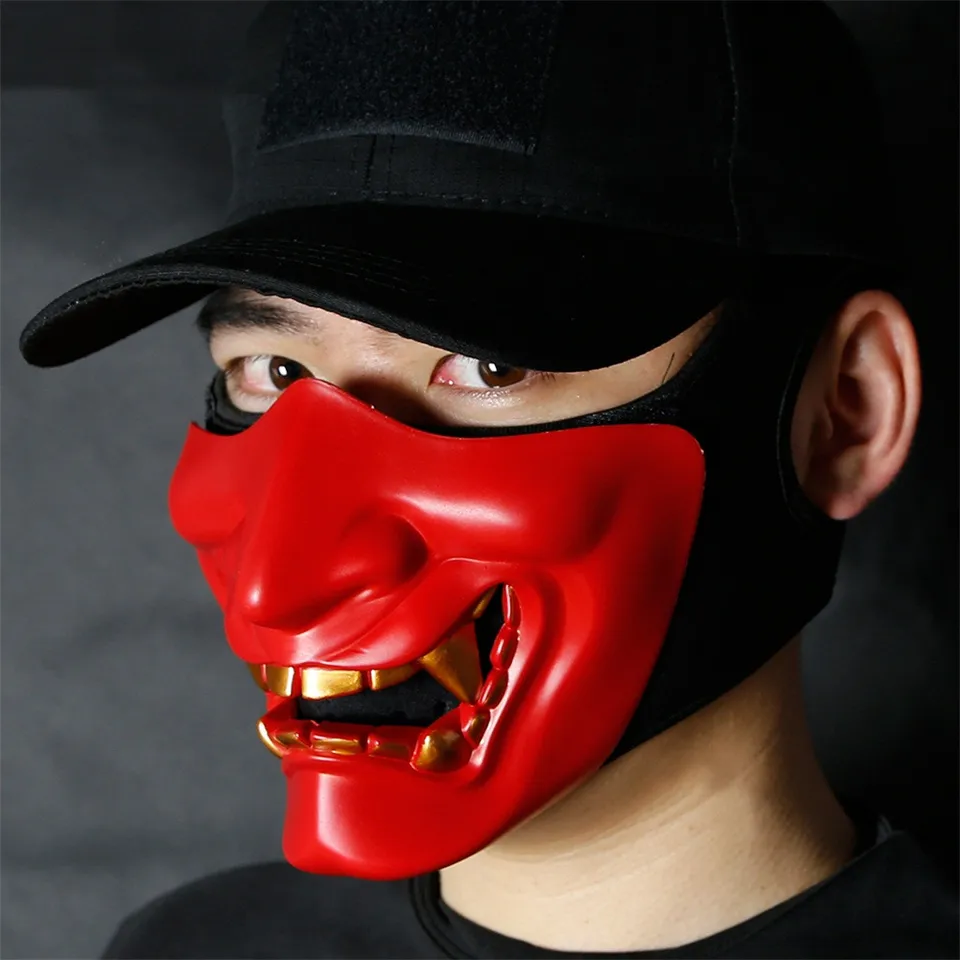 Masky Halloween samurai cosplay dekora