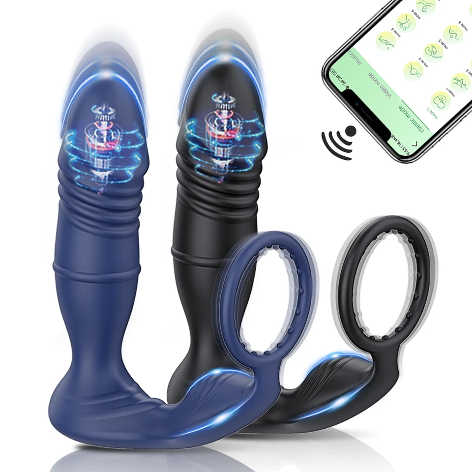 Massager prostaty s penisom prsteň gay mužov Control Control thrust Anal prostata stimulácia vibrátor pár sexuálne hračky pre mužov