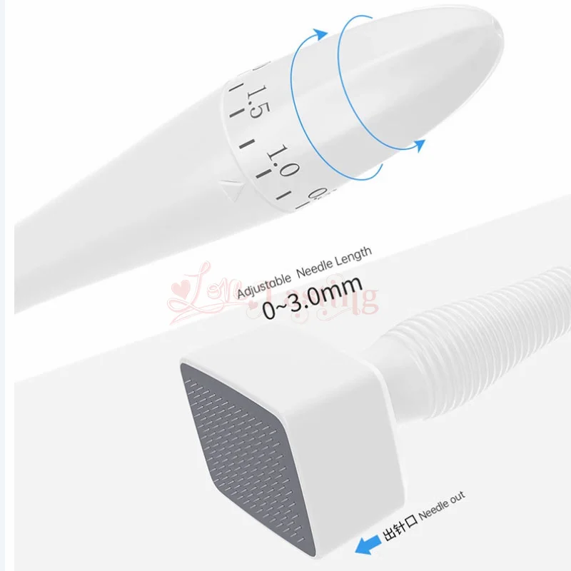 Massager tetovania ihly na tvár nastaviteľná ihla 0-3 mm dĺžka starostlivosti o pleť brady Rast pokožky hlavy na growth