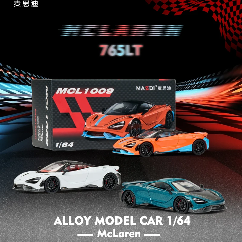Massdi Diecast Alloy 1/64 Scale 765lt MCL1001/1007/1009 SENNA MCL1105/1106/1107 Zbierka modelov automobilov Zobraziť