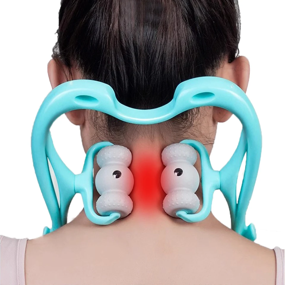 Maságer krčnej chrbtice 6 valčekový krk Massager Manuál Zadná masáž Relax Zbavte bolesť krku Domácnosť