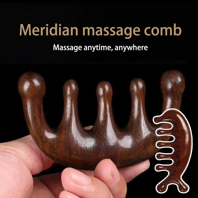 Masáž Meridian Massage Comb Orsin Päť širokých zubných hrebeňa Akupunktúra pomocnej krvi krvi Ant-Statické hladké vlasy
