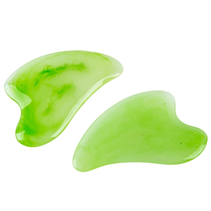 Masáž vrásky Odstráňte tanier Jade tvár Massager Scrapers Tools Tools Srdce Guasha Stone Board pre masážku krku v zadnej strane tela