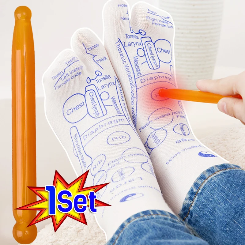 Masáž zmierňuje ponožky unavených nôh pre ženy Men muž akupresúre Massager Massager Reflexológia ponožky Foot Point Tool Fyzioterapia ponožka