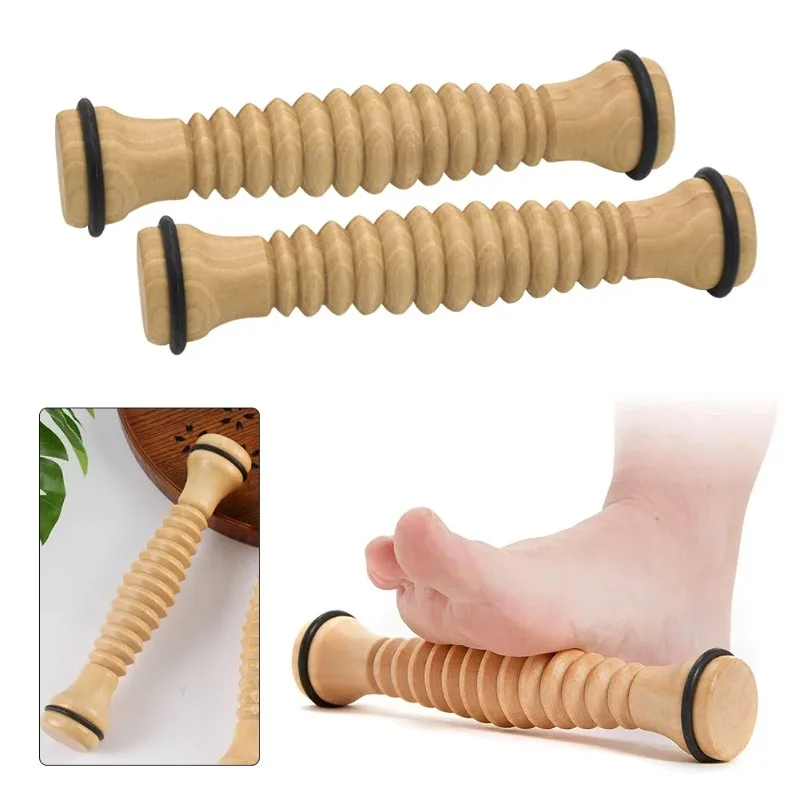 Masážový valček na drevo pre plantárnu fasciitídu Reliéf Deep Tissue Masáž nástroja Stres Relief Masáž nohy Rpller Zbavte stres
