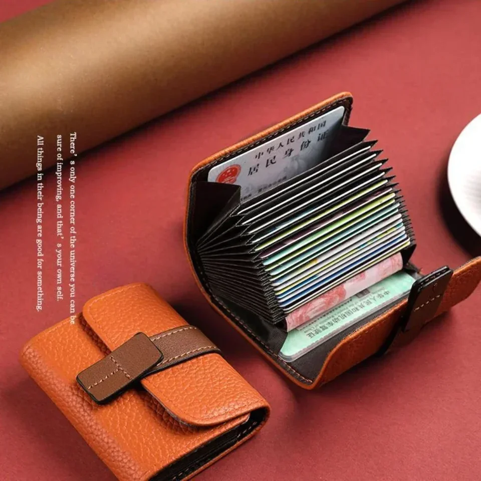 Masívna farba PU Leather Women Women Multi-Card Slot Držiteľ kreditných kariet Business ID Card Pase Peňaženka s vodičským preukazom pre mince vrecka