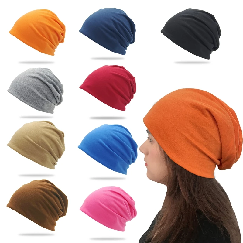 Masívna farba unisex muži Ženy slouchy beanie hip-hop mäkká bavlnená čiapka ľahká beanie čiapka dospelý trpaslík klobúk