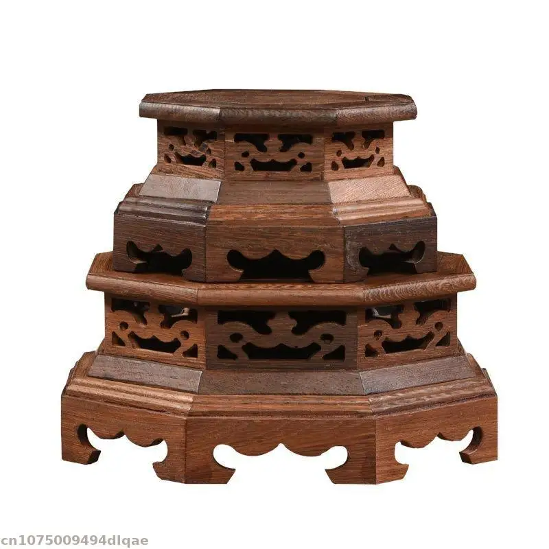 Masívne drevo stojan záhradný kvetina bonsai displeja stojan Miniatúrne remeslá Domáce modely Rybie nádrž na stojan na rastlinu sochárska základňa