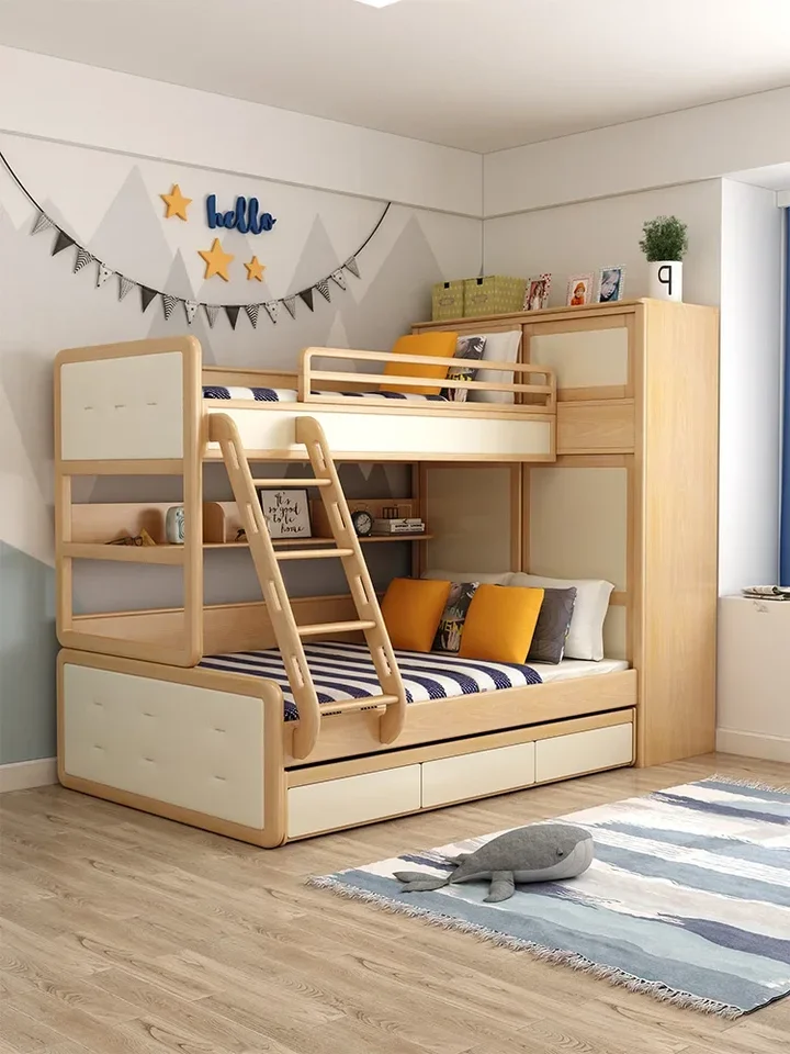 Masívne drevo výšková posteľ postele postele Bunk Detská spálňa nábytok