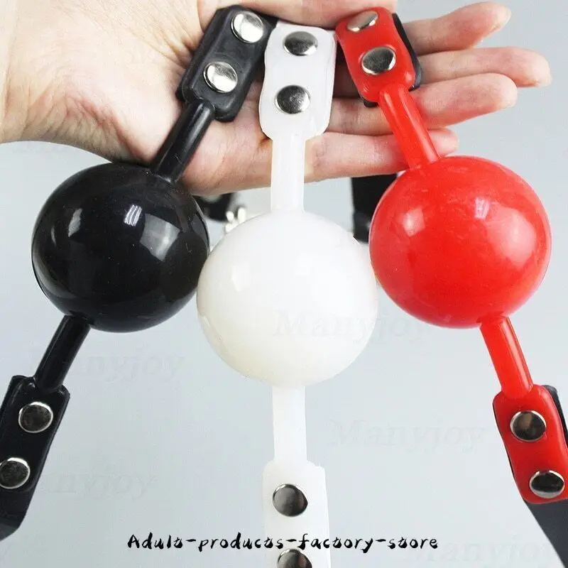 Masívne silikónové ústa gag loptičky kožené obväzovanie orálne pevné cosplay obmedzené sextoy