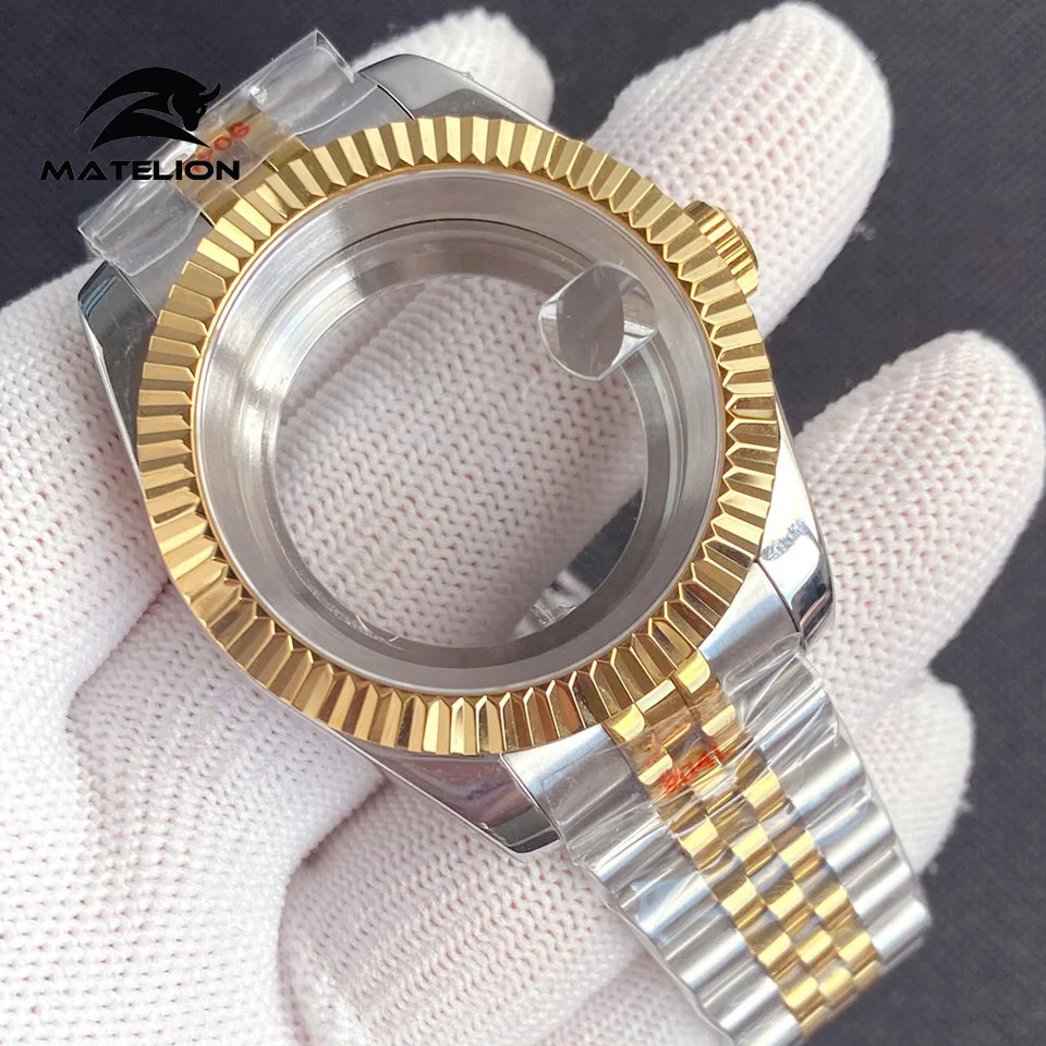 Mateli 36 mm 39 mm ružové zlato Striebro Flutované zarámové potápačské šachty pre NH34 NH35 NH36 NH38 NH70 NH72 ETA 2824 PT5000