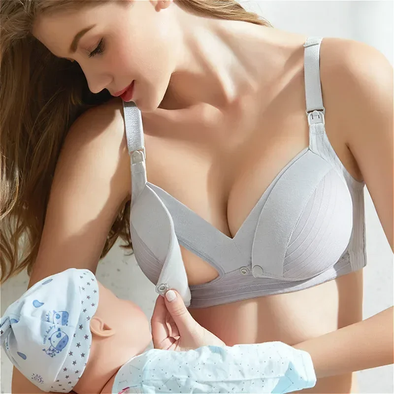 Materská ošetrovateľská podprsenka Tehotné ženy Matka Mama Otvorené prsia podprsenka bavlnený drôt zadarmo spánok spodná bielizeň laktačná ošetrovateľka Braleta