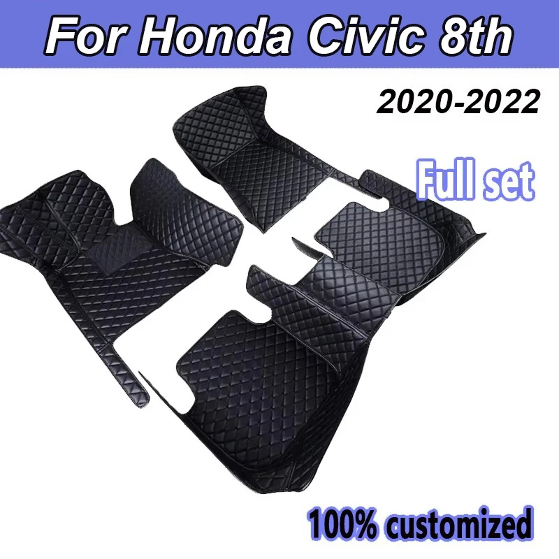 Matky na mieru automobilu pre Honda Civic 8. Gen FA FD 2006 ~ 2011 2007 2008 2009 Luxusný odolný proti špinavým koženým kobercom