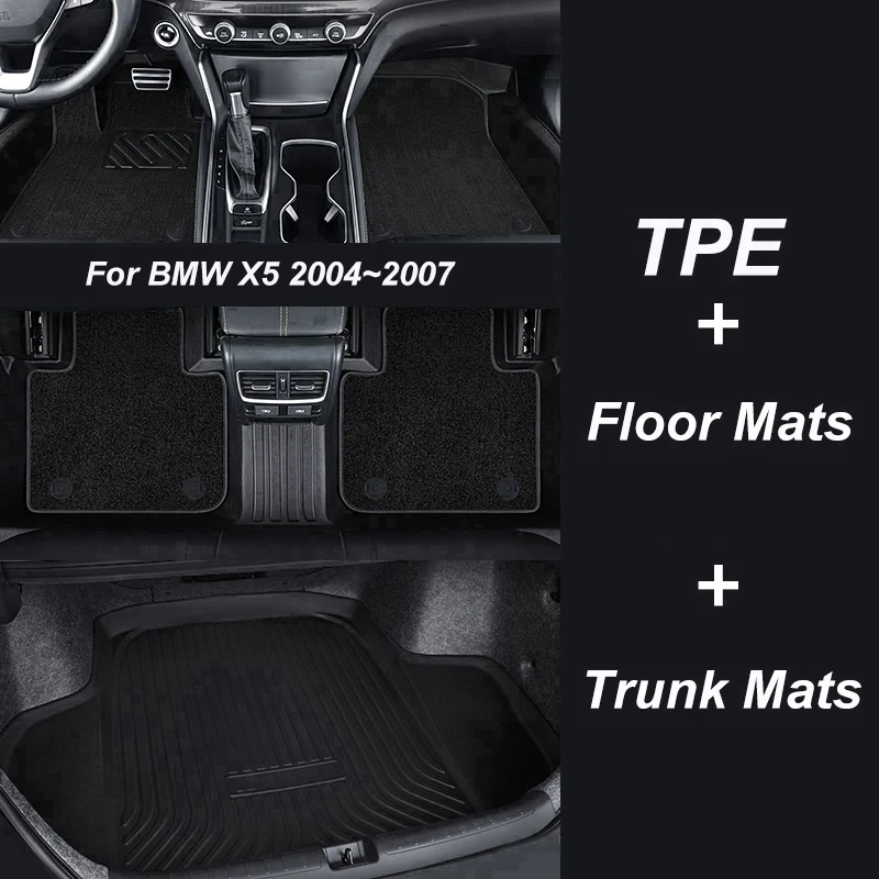 Matky na mieru pre BMW X5 2004 2005 2006 2007 Vodotesné podlahové podlahové rohože Koberec