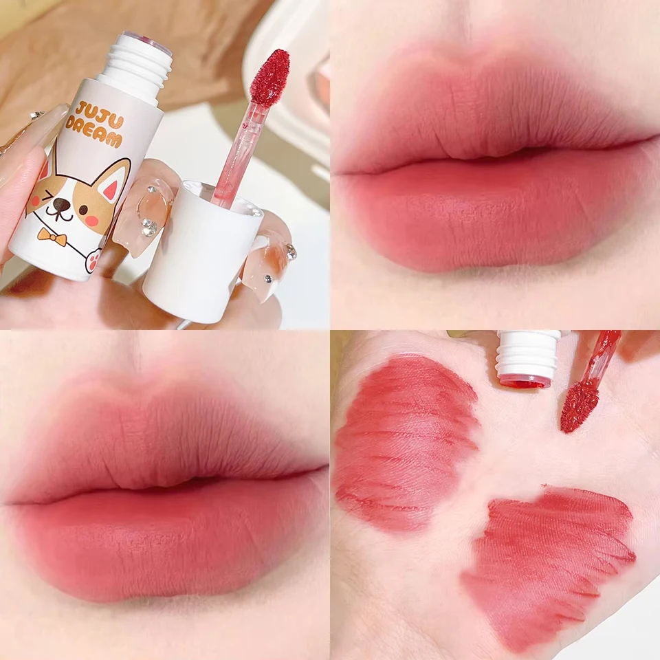 Matná zamatová rúžová súprava - dlhotrvajúca vodotesná glazúra na pery, prírodný matný make -up, oranžové, ružové a červené tóny - perfektné VA