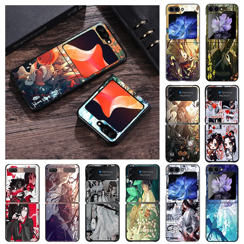 Matný telefónny puzdro pre Samsung Galaxy Z Flip6 5G flip5 flip4 flip3 zflip 6 3 4 5 MDZ Anime tvrdý čierny obal