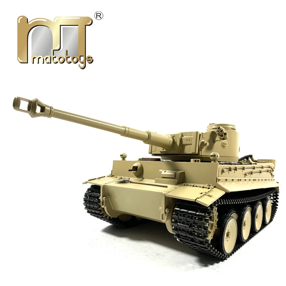 Mato 1220 100% kov 2,4 g tank RC 1:16 Nemecký tiger 1 BB Shooting Airsoft Desert Yellow