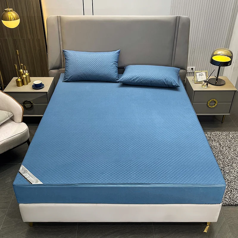 Matracový chránič vodotesného matrace kryt s jednou dvojitou kráľovnou pripevnenou plachtou so zipsom šesť strán All Inclusive Bed Cover