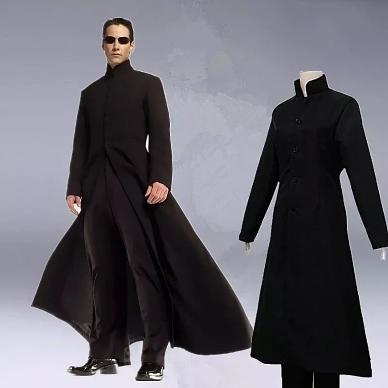 Matrix Cosplay prispôsobený čierny kostým Black Cosplay Neo Trench Coat Halloween Party kostýmy pre ženy mužov cv