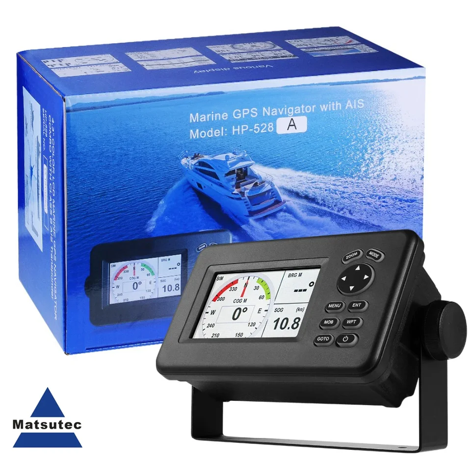 MATSUTEC HP-528A 4,3-palcový farebný LCD graf Plotter Vstavaný triedu B AIS transpondder combo High Cenitivity Marine GPS navigátor