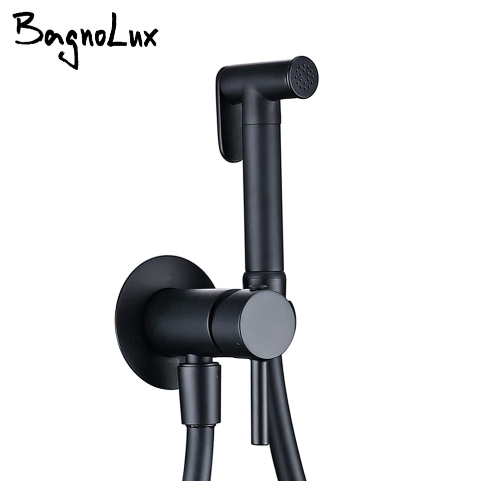 Matt Black Bidet Faucet Handheld WC Bidet Sprayer Mixér Horúca a studená voda Tap 1,2 m