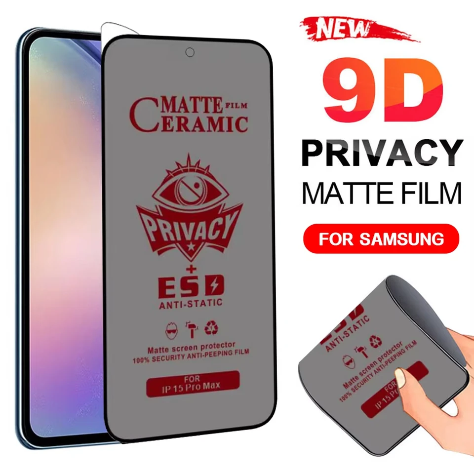 Matte keramický film pre Samsung S24 Ultra S23 S22 Plus S21 Fe A35 A34 A33 A32 A55 5G A54 A53 A52 A52 A15 A13 A13 Protect Screolt Scretor ochrany osobných údajov