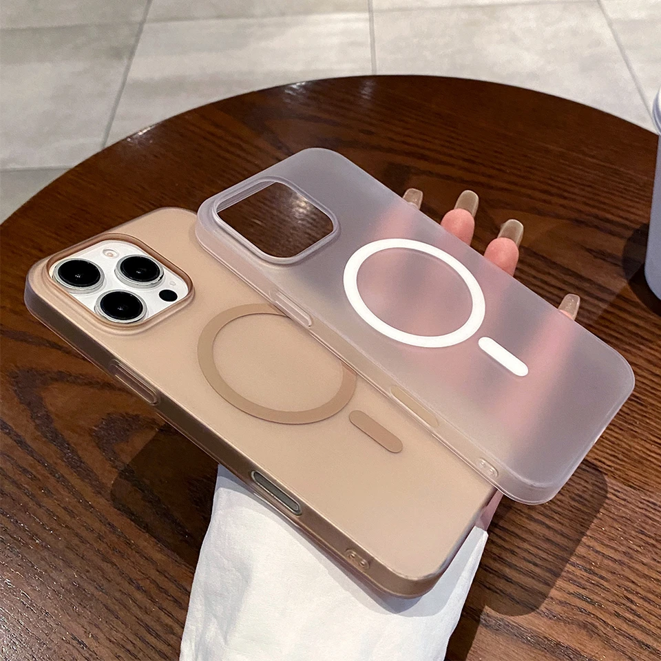 Matte Magnetic pre puzdro Magsafe pre iPhone 16 15 14 plus 13 12 11 Pro Max xr xs x 7 8 plus priesvitný nárazový odolný tvrdý kryt PC