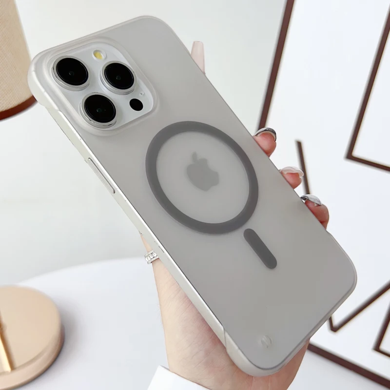Matte PC tvrdá hranica bez hraničného ultra tenkého telefónu pre iPhone 16 15 14 plus 13 12 11 Pro Max Magnetic pre Magsafe Wireless Nabíjanie