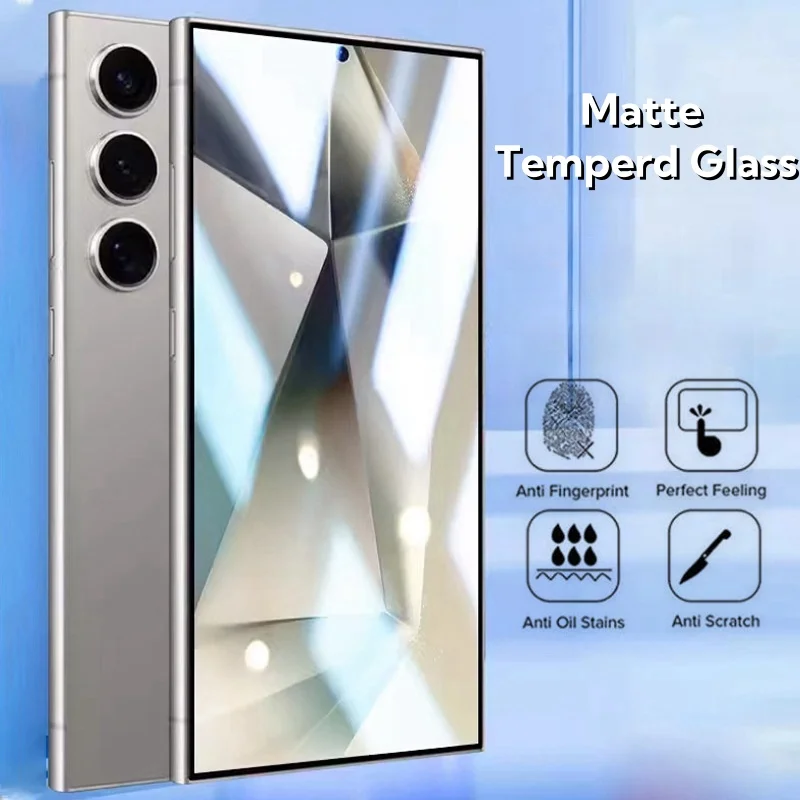 Mattné teplotné sklo pre Samsung Galaxy S24 S23 Ultra Fingerprint Unlock Anti Spy Screen Protector pre Samsung S24 S23 Plus