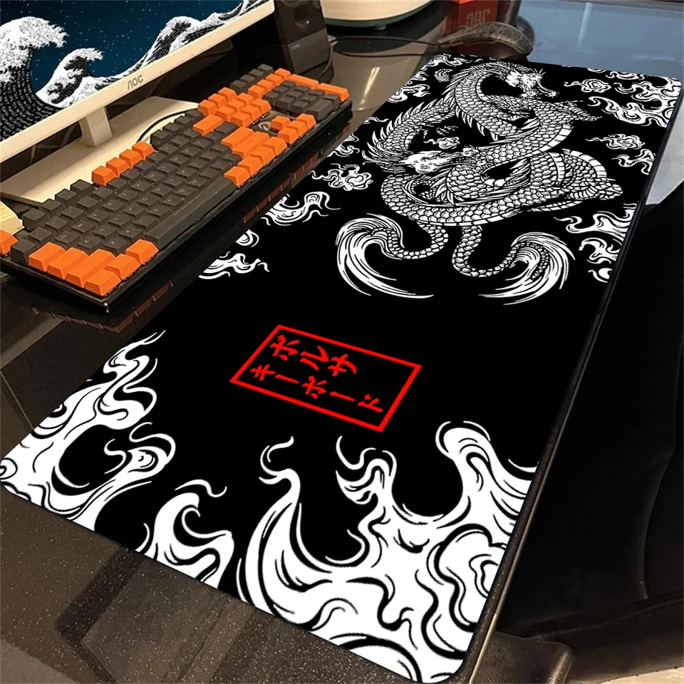 Mausepad Dragon Mouse Pad Company Veľký anime myš na myš na stolný stôl matk stol mat a umenia Čierny červený japonský koberec Gamer 900x400 mm