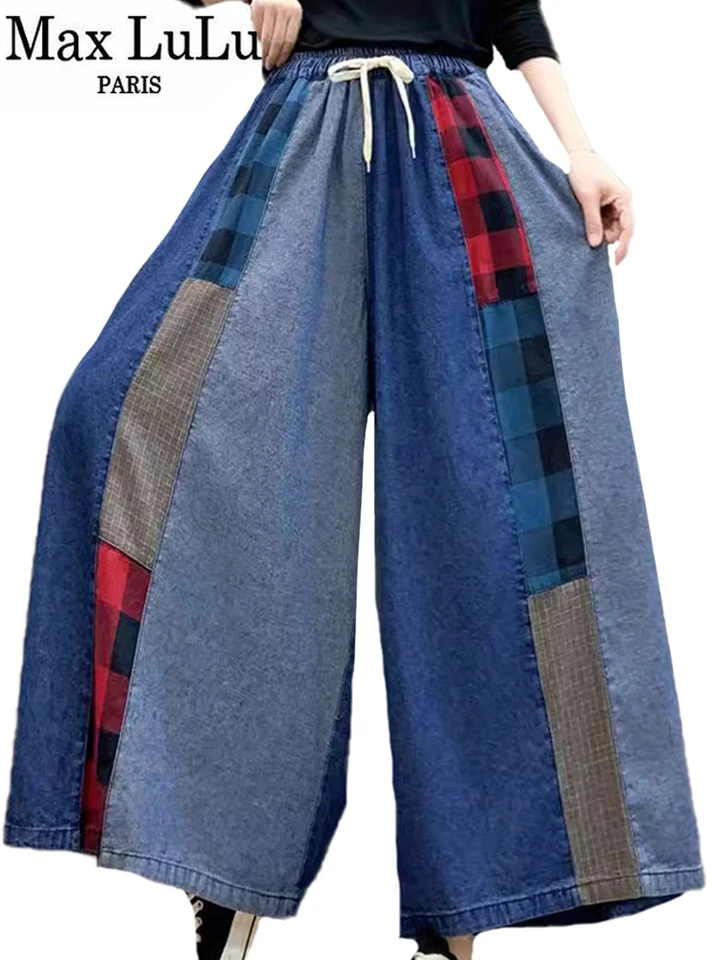 Max Lulu Brand 2024 letné módne džínsové nohavice Dámske dámske džínsy Dámy Dámske voľný čas vintage elastické pásy pása