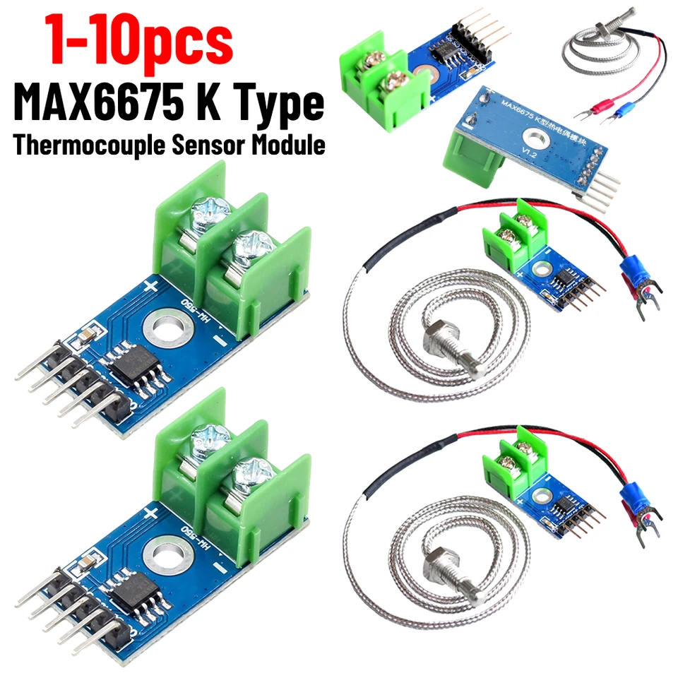 MAX6675 MODUL + K TYPE TERMOCUPLE SENZOR DC 3,0-5,5 V teplotný rozsah 0-800 stupňov Elektronické komponenty pre Arduino