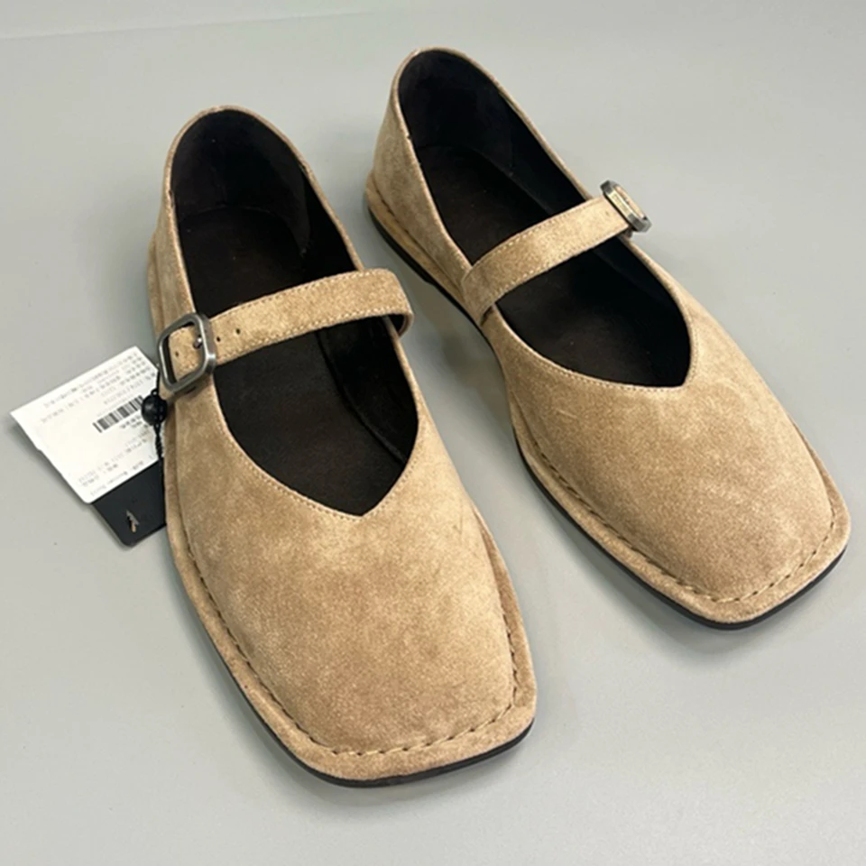 Maxdutti vintage cowhide slip-on mokrene dámske topánky Žena Minimalistická ručne vyrábaná kožená kožená francúzska módna dámy ploché topánky
